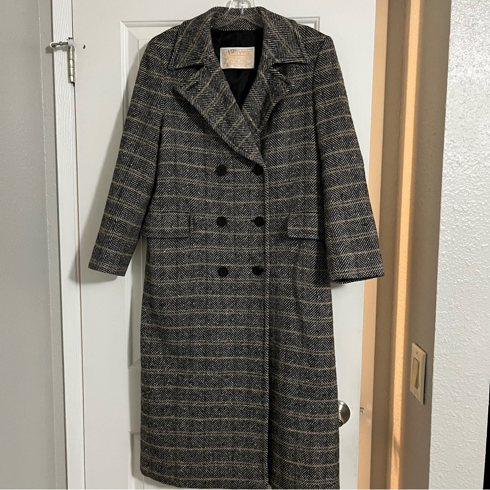 Vintage 1970s Pendleton Double-Breasted Long Wool Coat Size 8